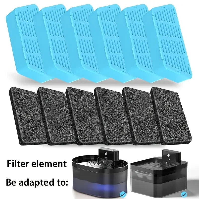 6/12pcs Intelligent Pet Water Dispenser Filter Cat Water Fountain Filter Drinking Fountain Filter Cycle Filtering Easy To Clean