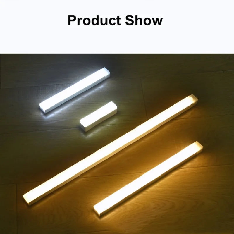 USB Rechargeable Wireless Motion Sensor LED Bar Light Induction Night Light Magnetic Cabinet Portable Cordless Lamp for Kitchen