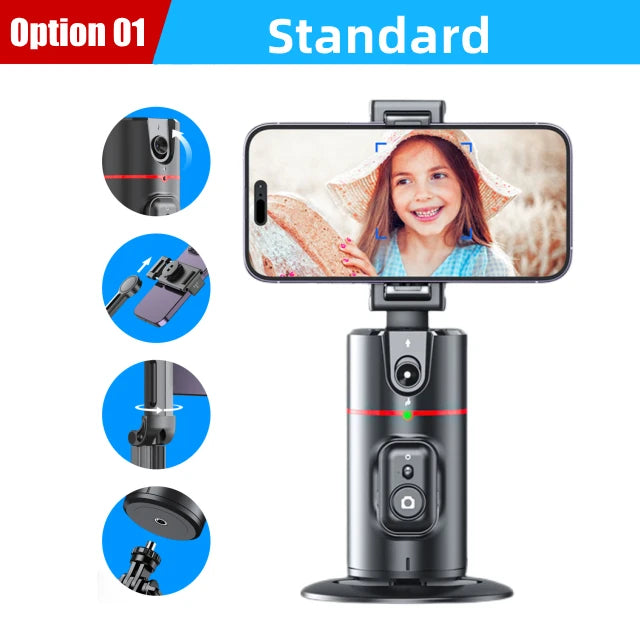 FANGTUOSI Stabilizer Smart Facial Tracking with Removable Fill Light Phone Stand Wireless Selfie Stick Tripod for Live Streaming