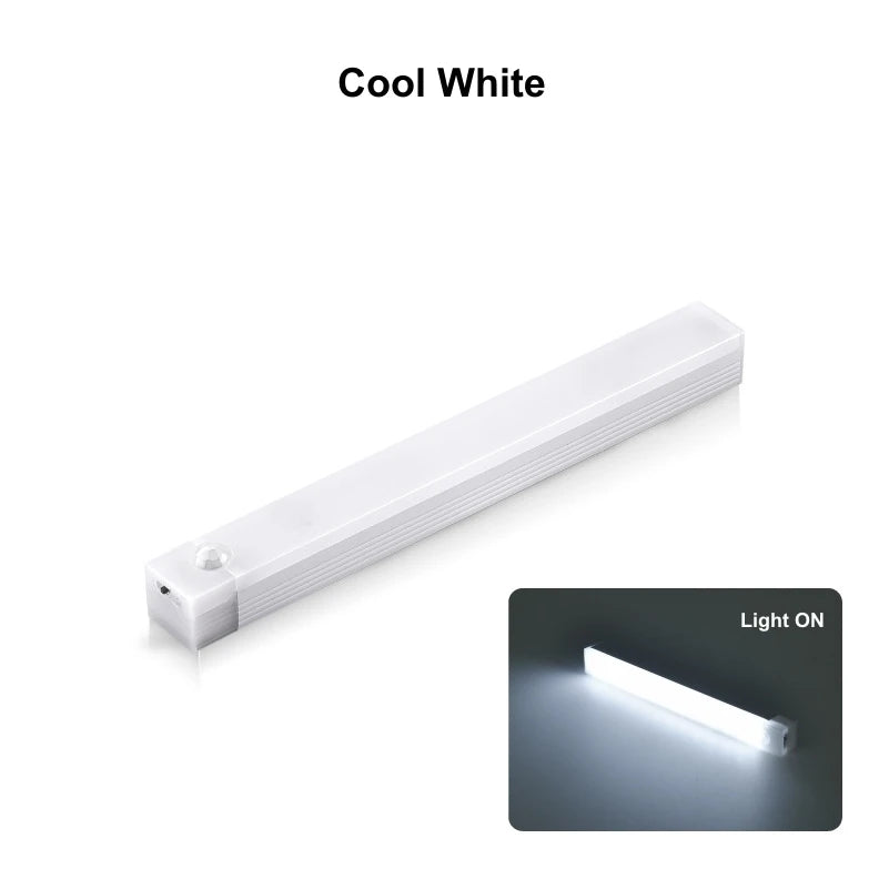 USB Rechargeable Wireless Motion Sensor LED Bar Light Induction Night Light Magnetic Cabinet Portable Cordless Lamp for Kitchen