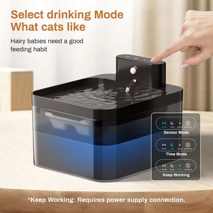 2.2L Automatic Wireless Cat Water Fountain USB Pet Drinker Battery & Sensor 2 in 1 Dispenser drinking fountain for cat dog
