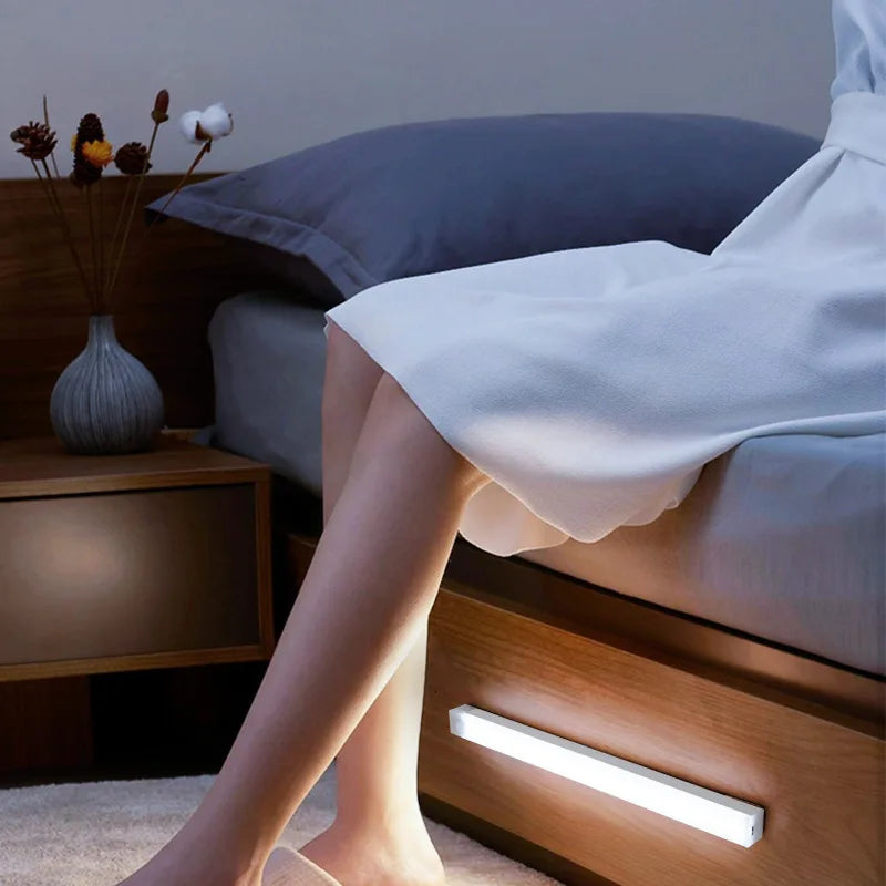 USB Rechargeable Wireless Motion Sensor LED Bar Light Induction Night Light Magnetic Cabinet Portable Cordless Lamp for Kitchen