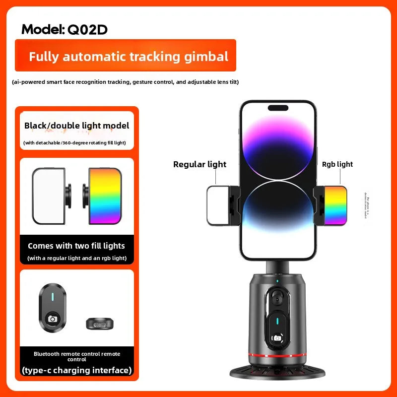 360° Auto Follow Gimbal Stabilizer for Smartphone Anti Shake Handheld Stand Live Stream Vlog Recording