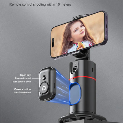 FANGTUOSI Stabilizer Smart Facial Tracking with Removable Fill Light Phone Stand Wireless Selfie Stick Tripod for Live Streaming