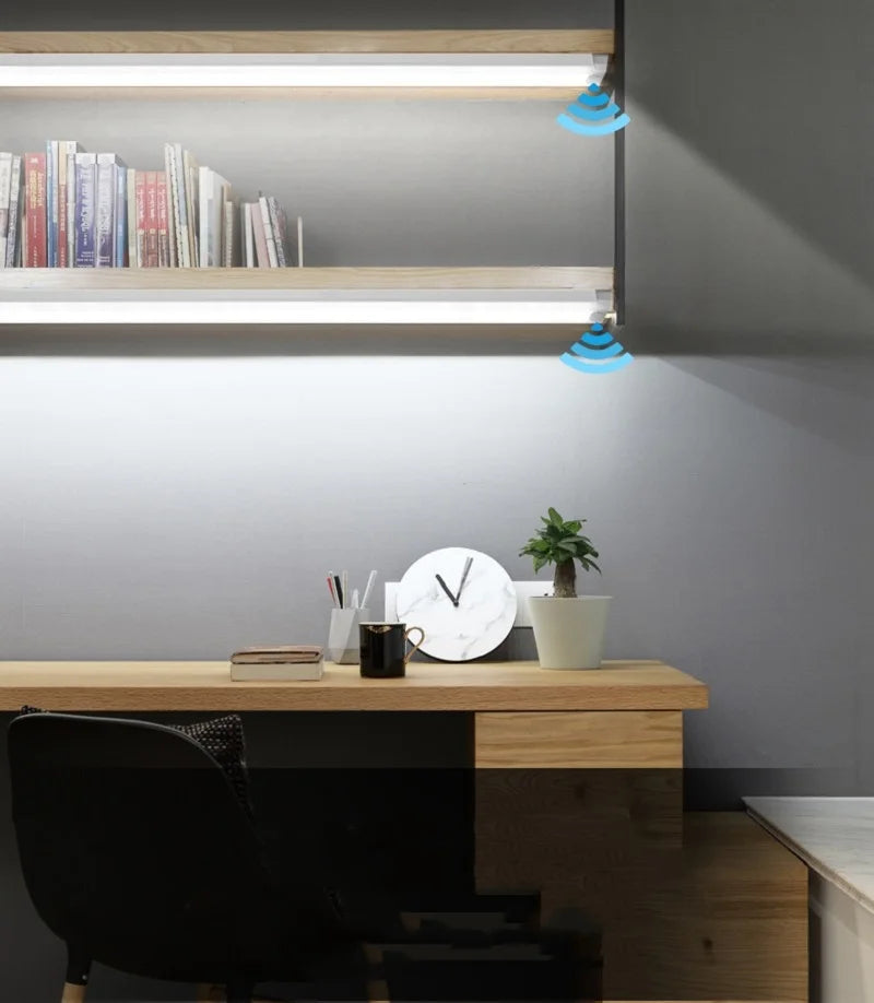 USB Rechargeable Wireless Motion Sensor LED Bar Light Induction Night Light Magnetic Cabinet Portable Cordless Lamp for Kitchen