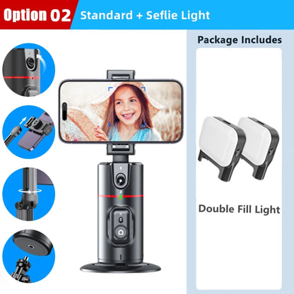 FANGTUOSI Stabilizer Smart Facial Tracking with Removable Fill Light Phone Stand Wireless Selfie Stick Tripod for Live Streaming